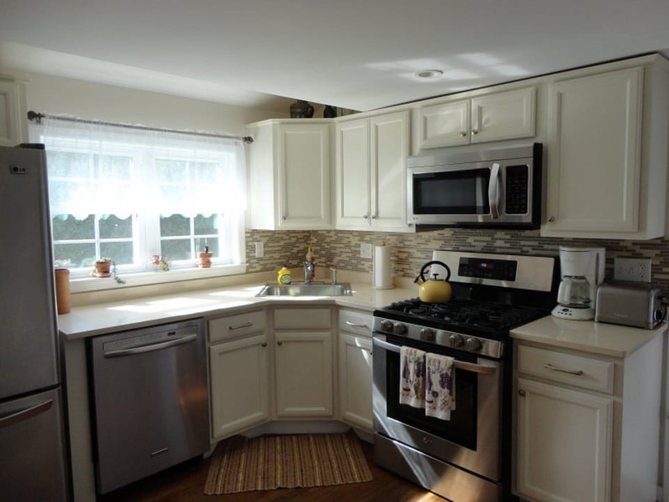 Modern, updated kitchen with stainless steel appliances