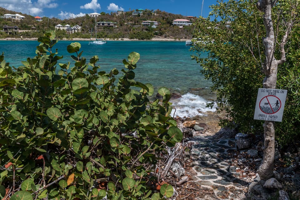 Beach Walk's path to the water for kayak, paddle board, and snorkel entry.
