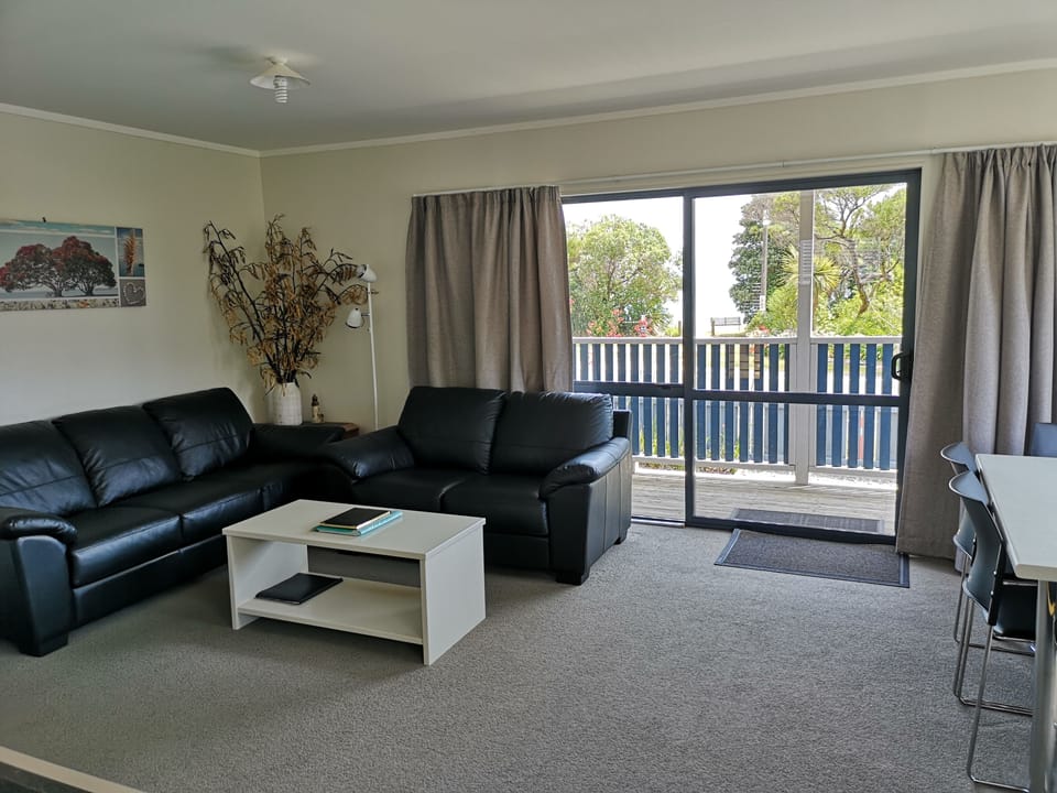 Lounge and Dining Area looking towards the beach.