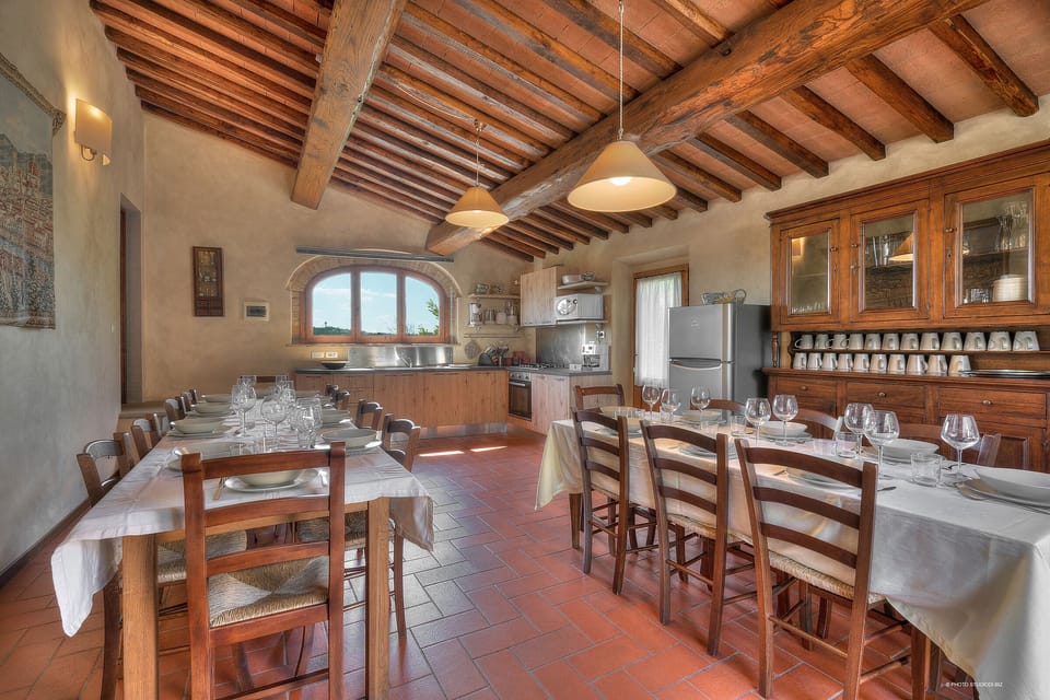 The large diningroom for up to 22 people with the largest kitchen 