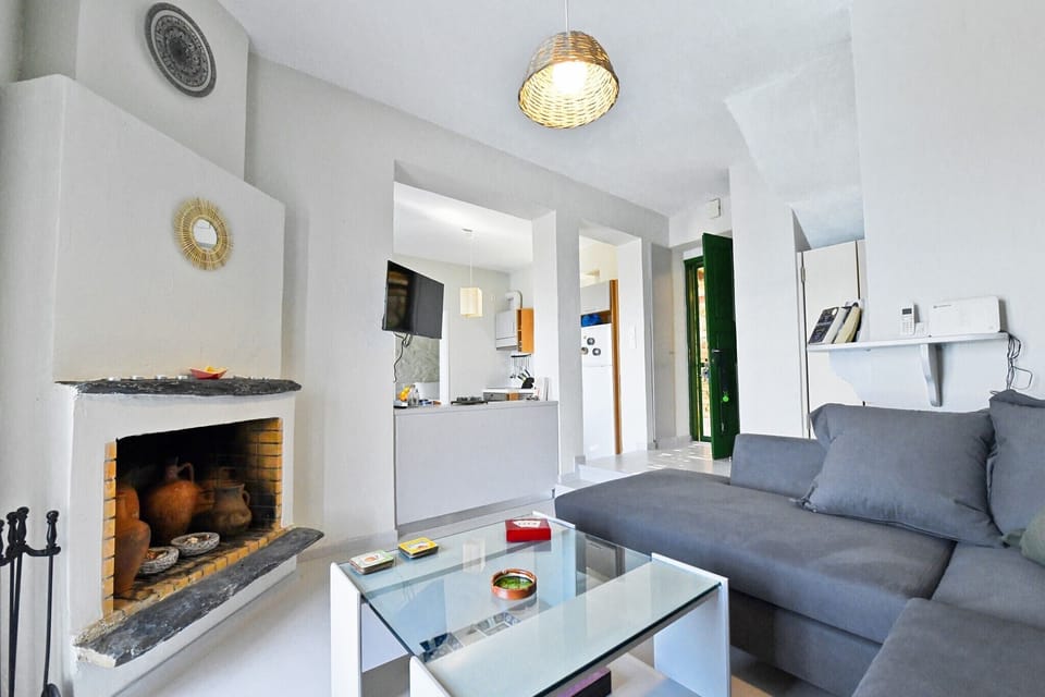 The living area and the kitchen