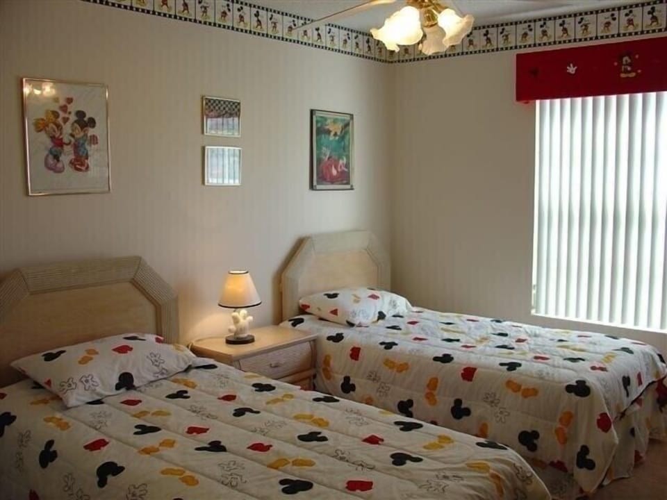 Mickey Mouse bedroom with two single beds