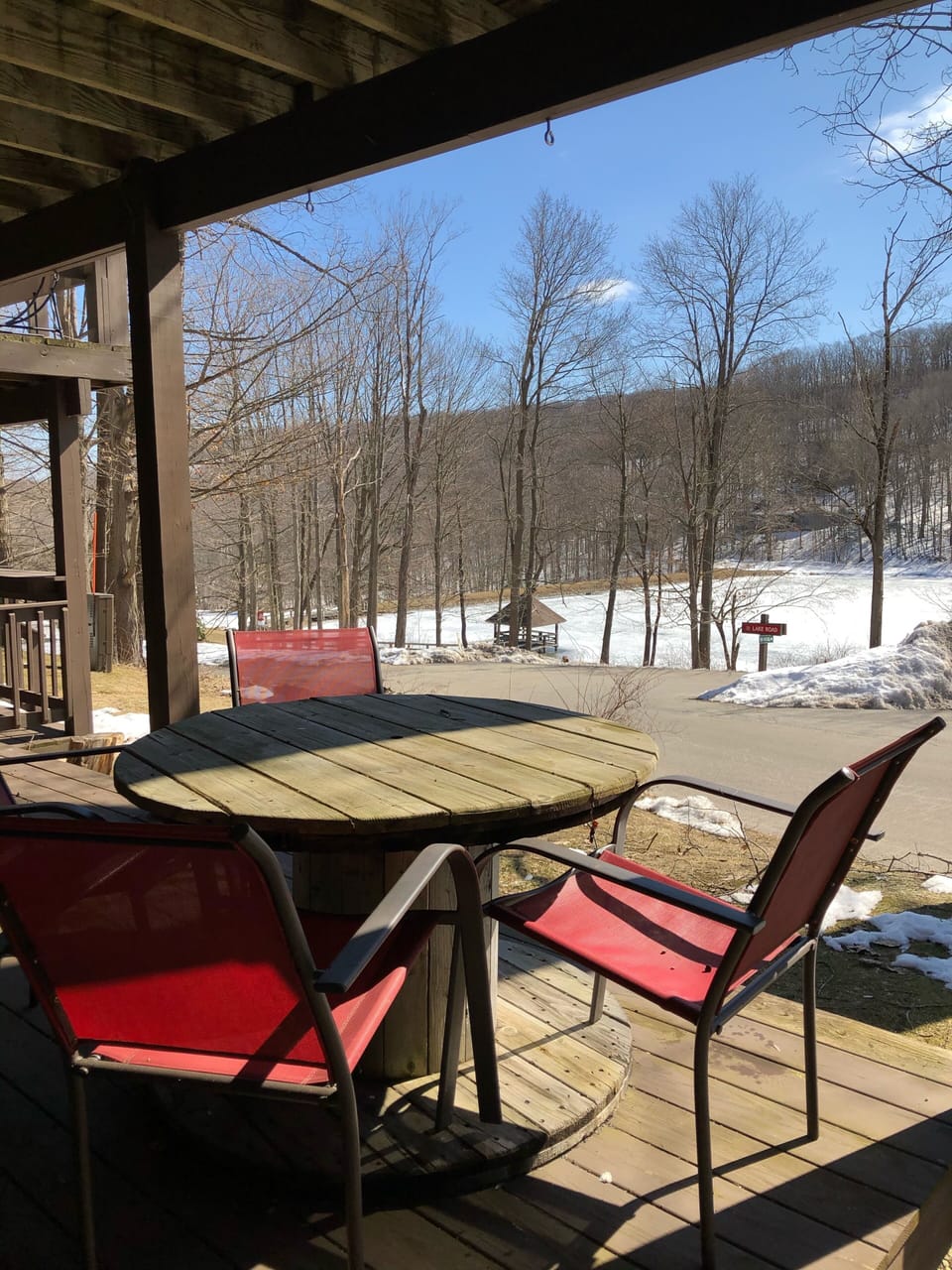 Basement deck overlooking Lake George