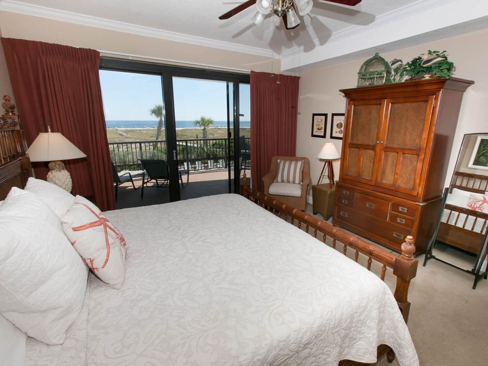 Master bedroom. Beautiful wood, view and a comfortable bed. Lay back and relax.