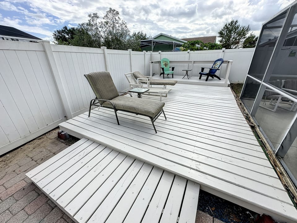 South facing pool with a relaxing sun deck