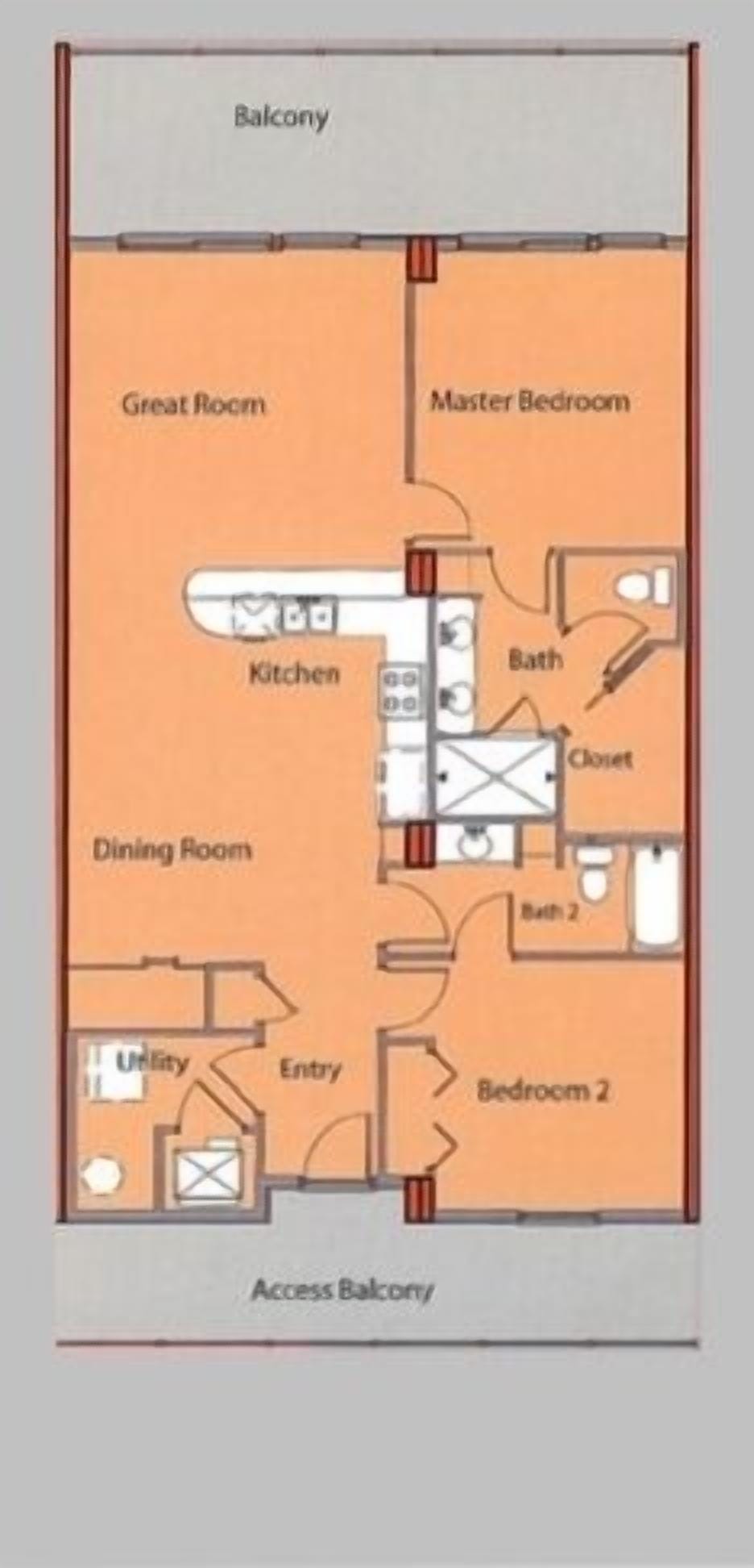 2 Bedroom Floor Plan
