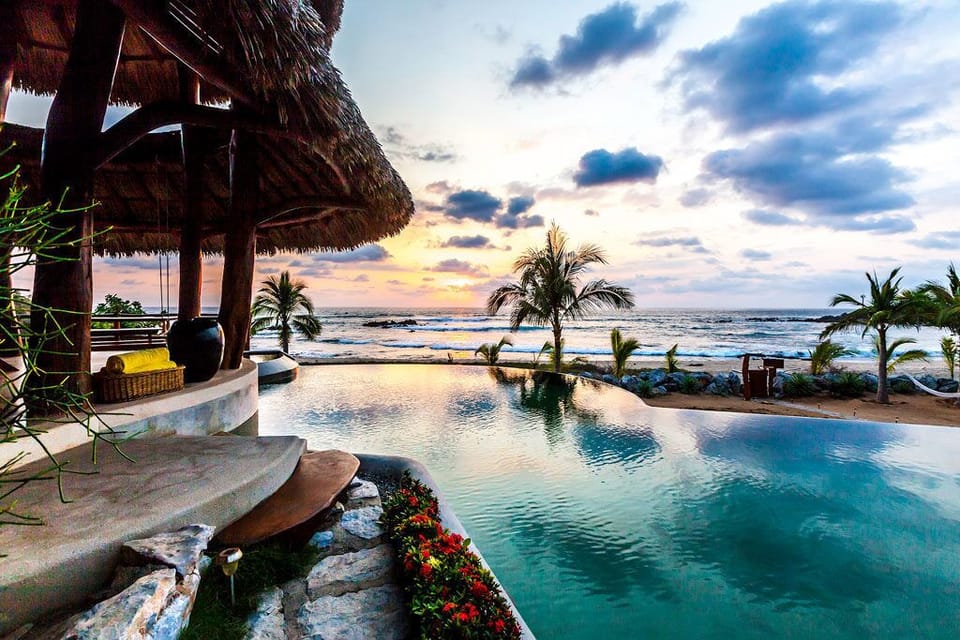 Infinity pool at sunset