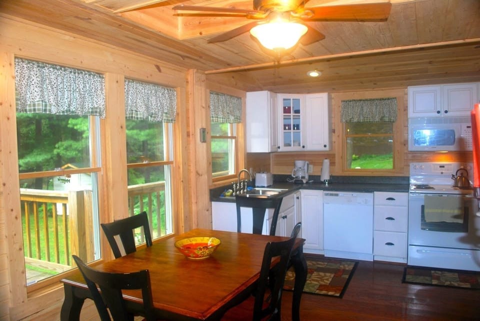 Dining room with view of river