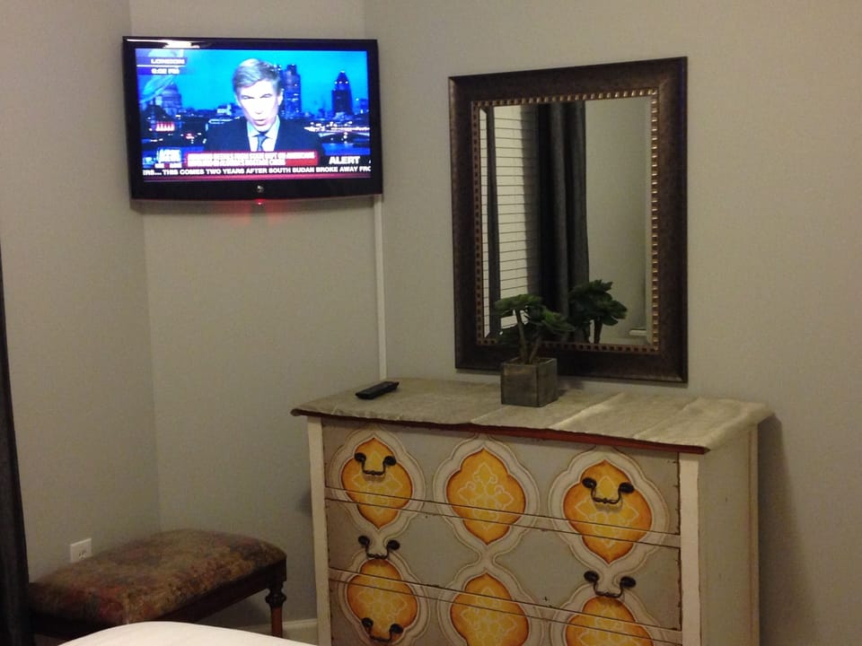 Third Bedroom has plenty of storage space and a flat screen television.