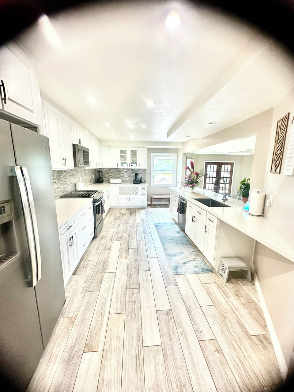 kitchen view from dining room nook