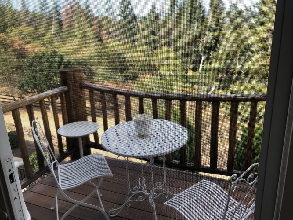 Dining Table On Apartment Balcony.