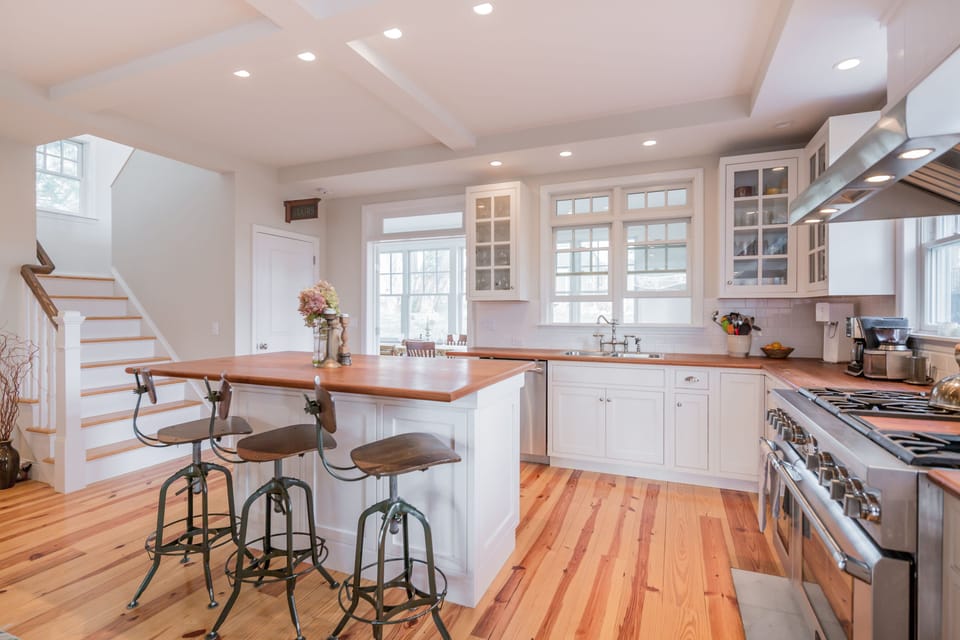 Large entertaining kitchen.  Fully stocked and equipped with all appliances!