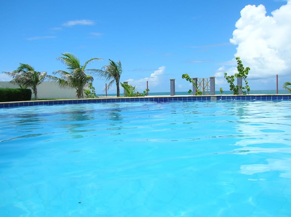 view from pool to the beach