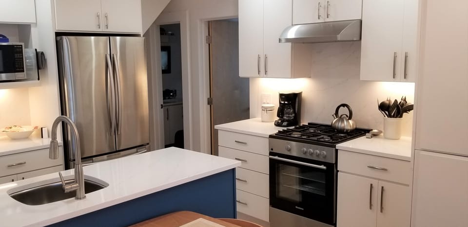 Open plan living, dining, kitchen.