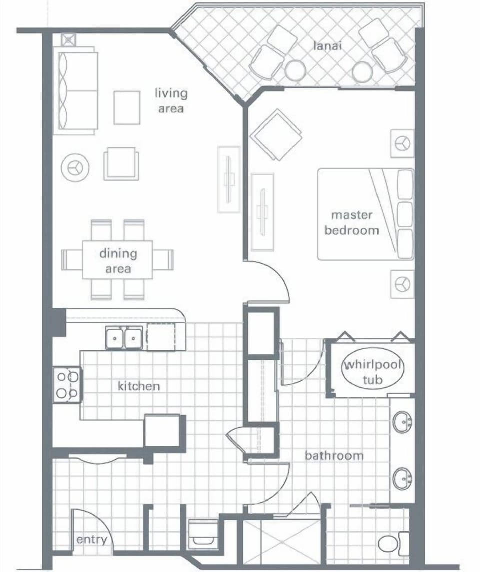 One bedroom premium villa.  750 square feet.  Sleeps up to 4 adults comfortably.   