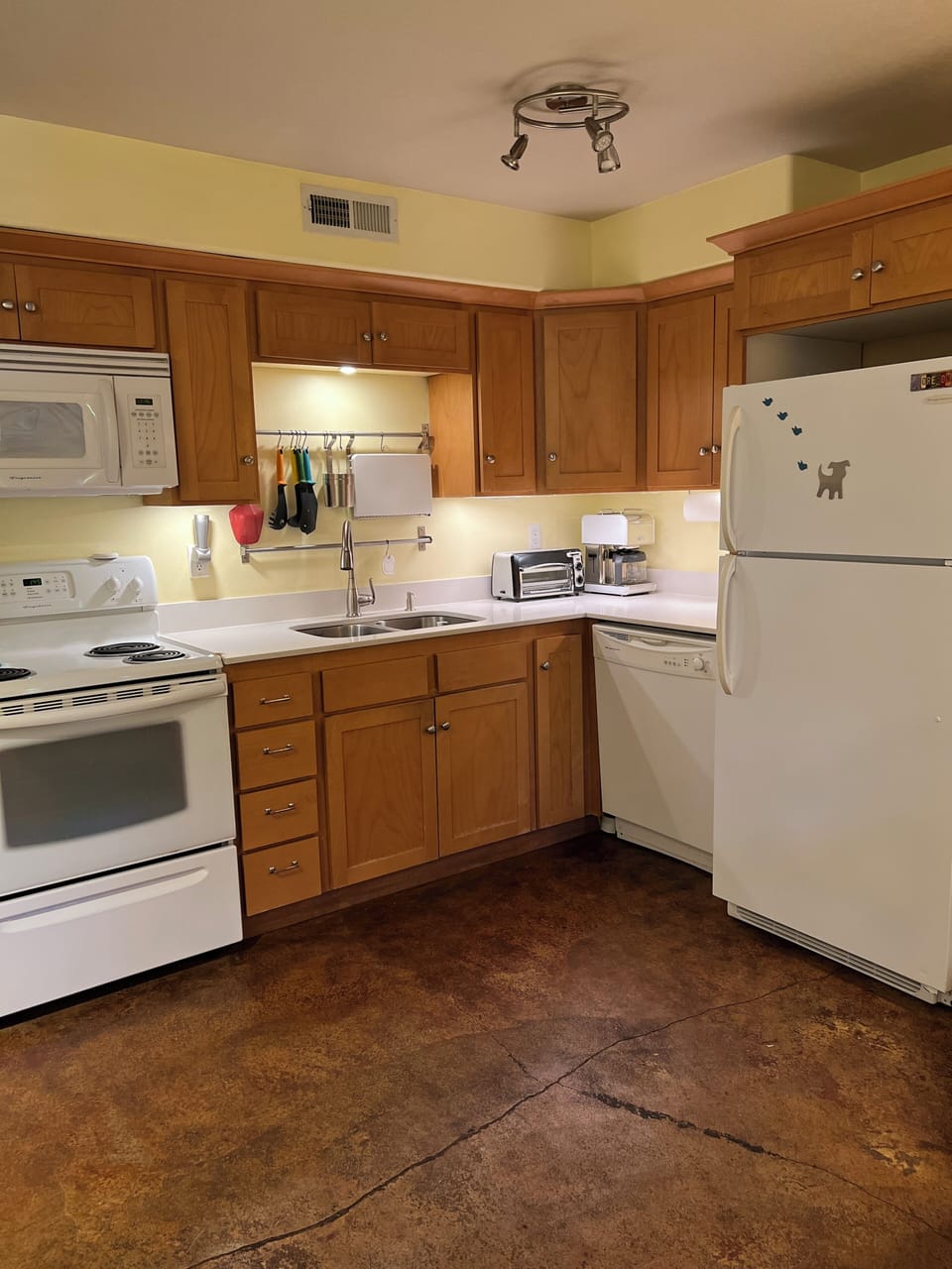 Fully stocked kitchen with everything you'll need to make a meal