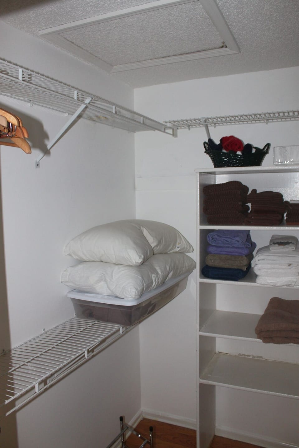 Walk in closet off of master bath