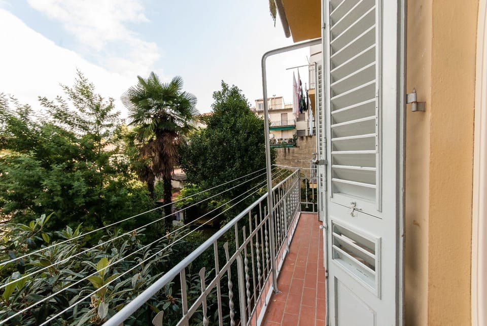 The balcony on the quite garden along the bedroom and kitchen