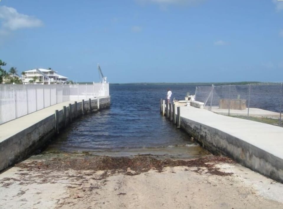 Private, concrete boat ramp.