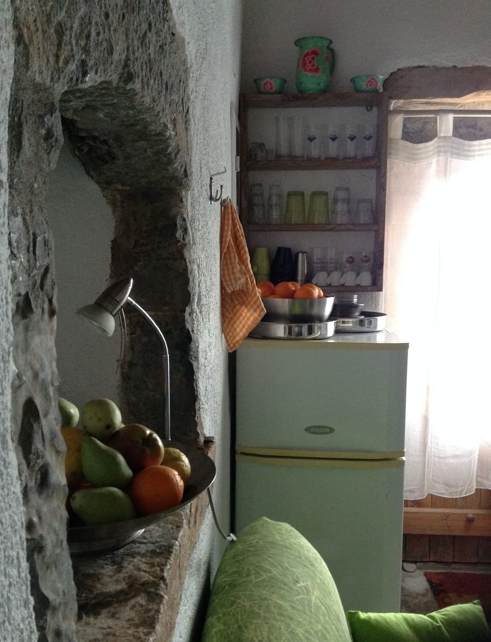 Kitchen storage and fridge 