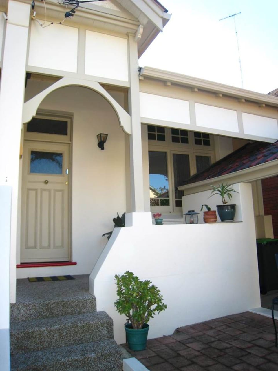 the front of the house

