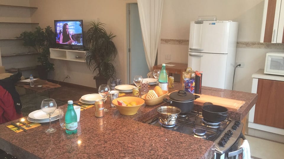 kitchen is roomy in alcove