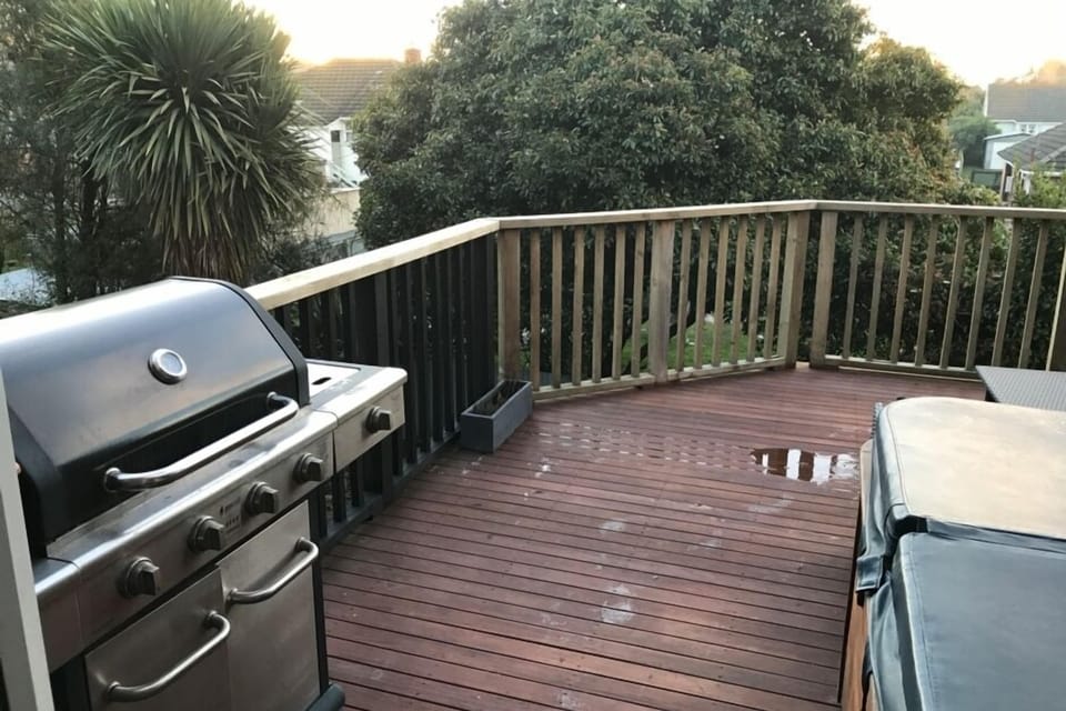 large balcony with BBQ