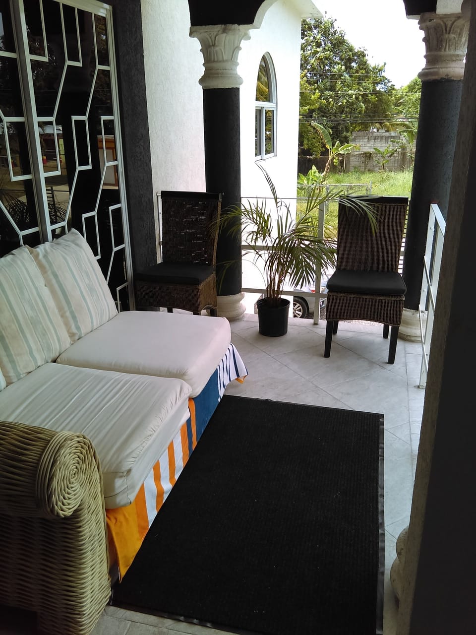 Upstairs balcony for an outdoor feel