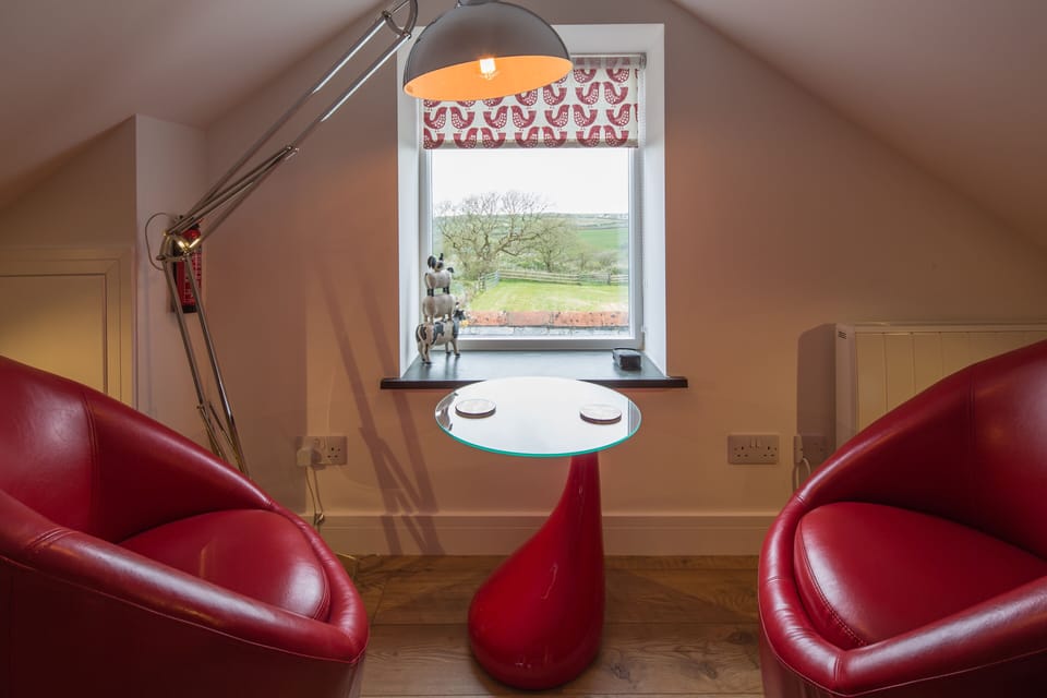 Intimate seating and stunning rural view from the mezzanine level