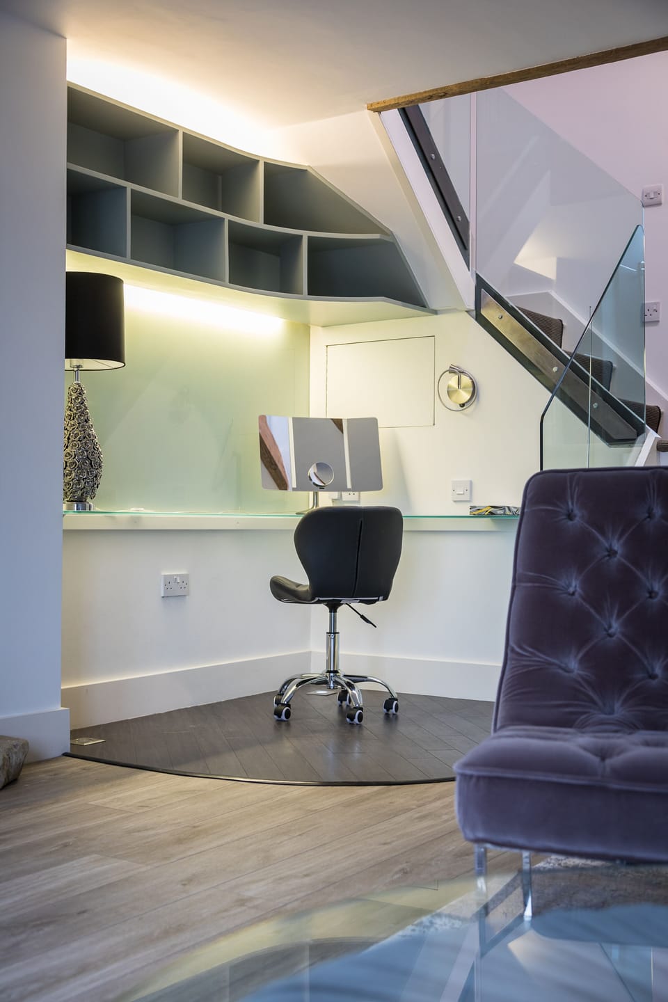 A very well lit Make up or Work station.