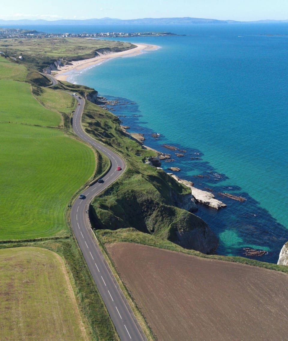 White Rocks coast road. White Rocks beach in the background. 
