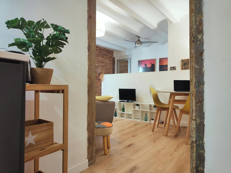 A glimpse of the living area from the kitchen