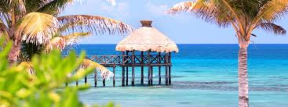 Pier overlooking the Caribbean 