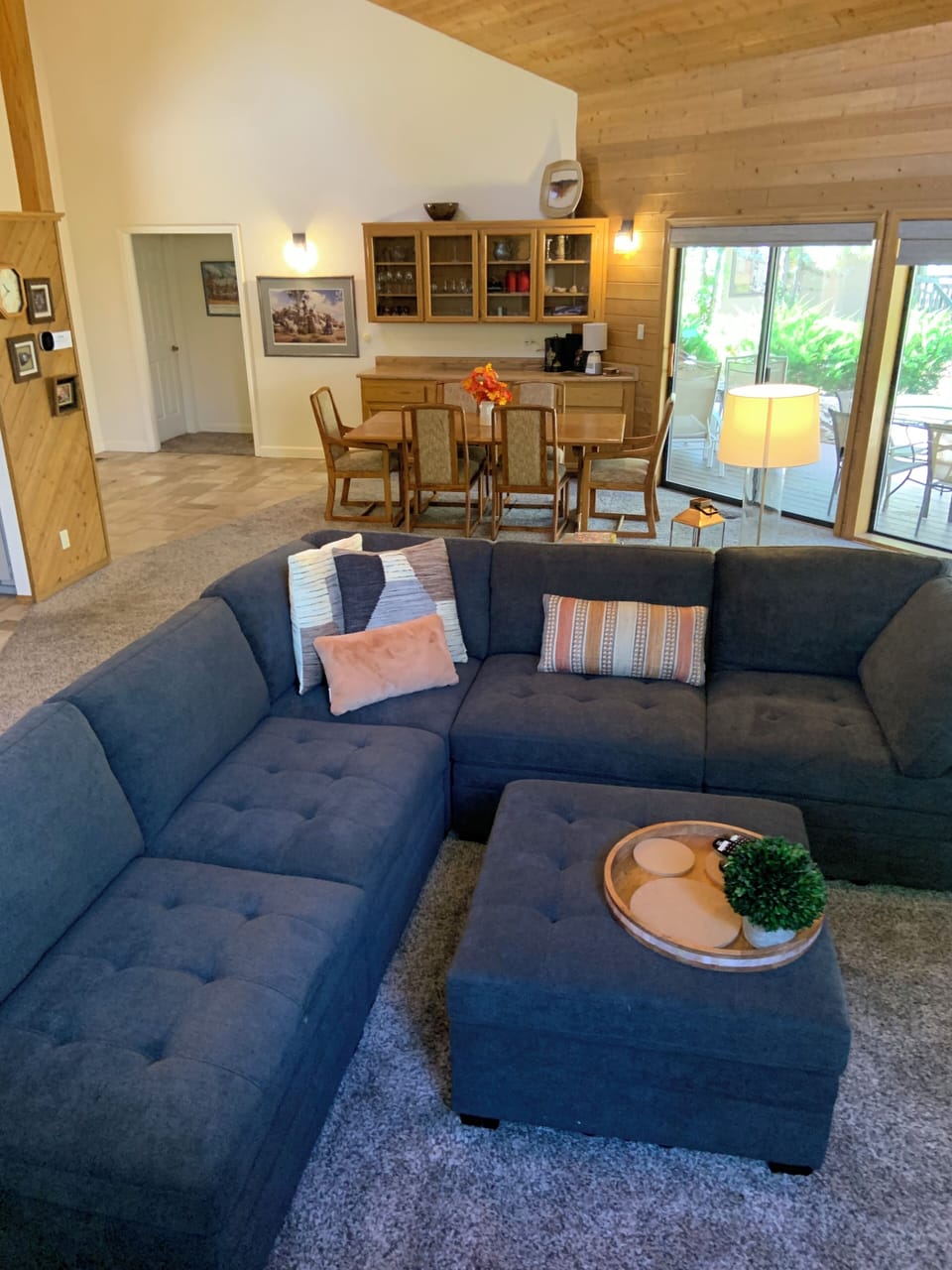New sectional sofa in living room .