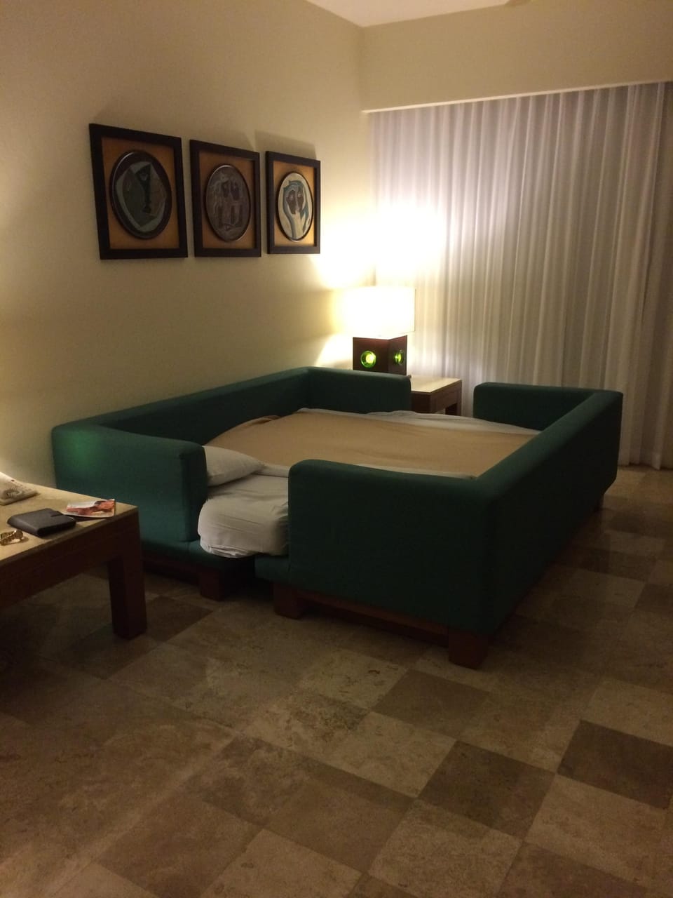 Sofa converted to bed
