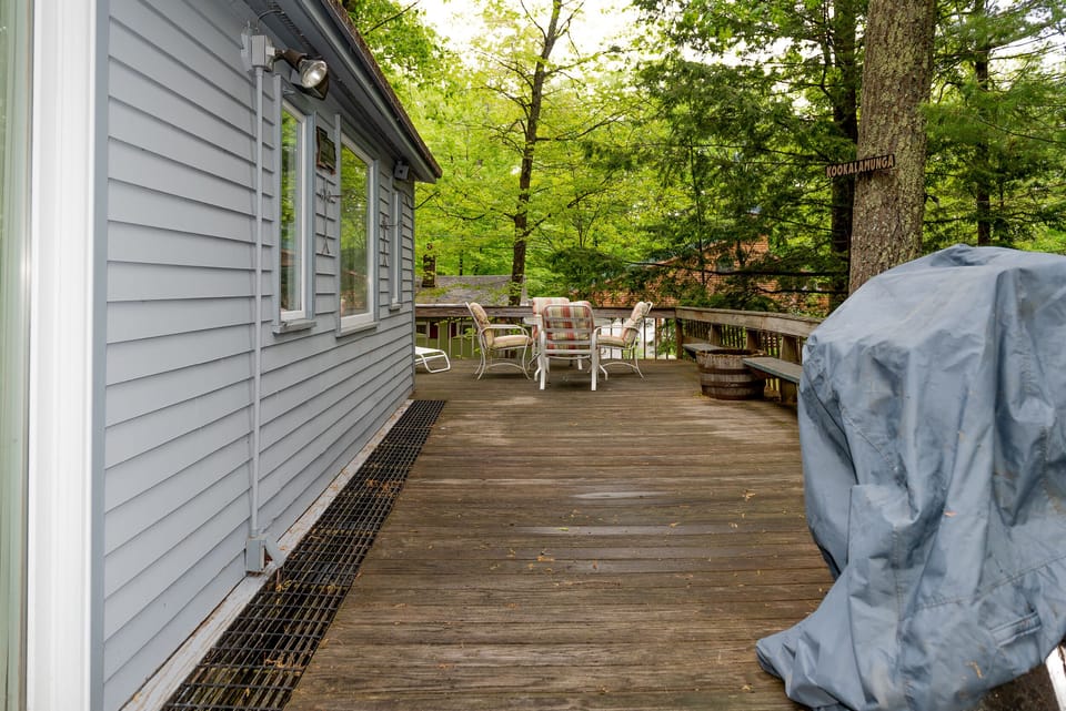 Expansive porch: Perfect for dining, grilling, and relaxing in the hammock.