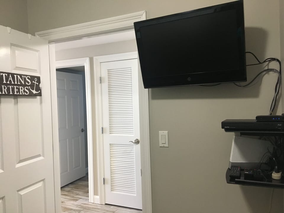 Bunk room has a tv, dvd player and a Wii for the kids.