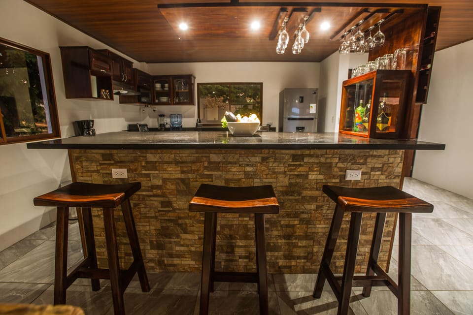 The kitchen area