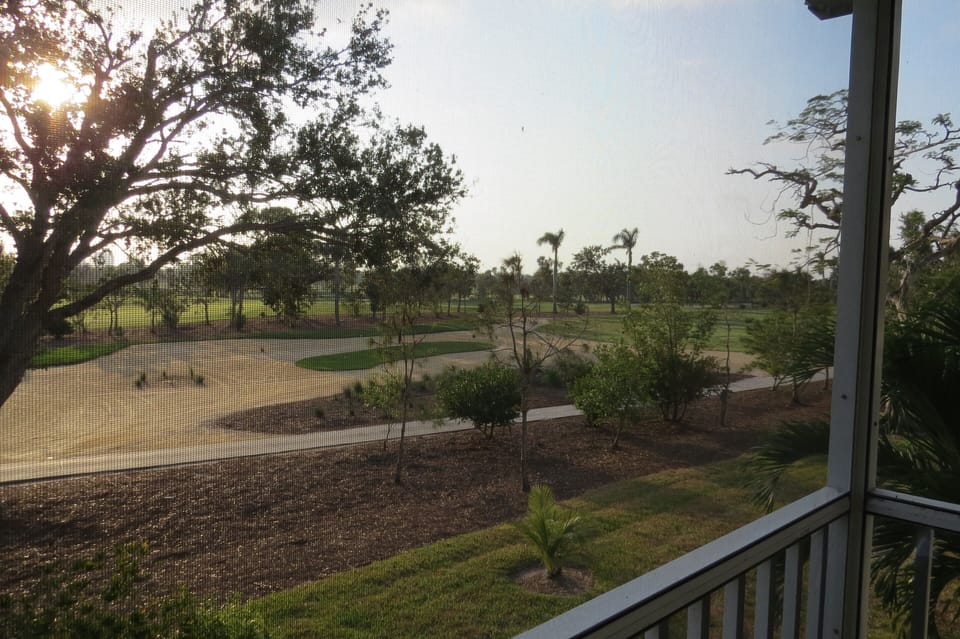 Morning view of the private golf course from the balcony