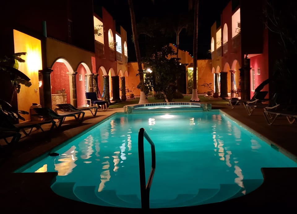 Chill with a relaxing swim just before bedtime.