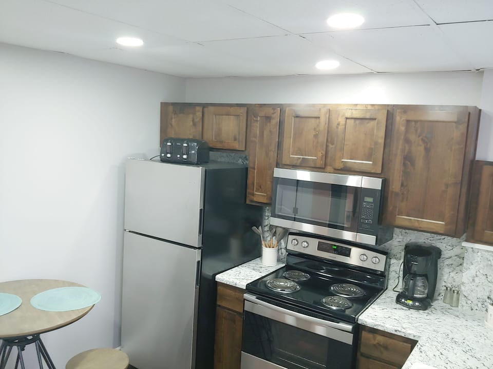 Fully equipped Kitchen for those who may want to cook a meal during your stay.