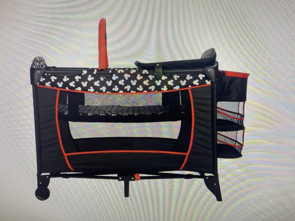 Travel crib/play pen available your little one. 