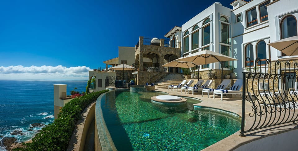 Infinity pool on the hilltop overlooking the Sea of Cortez at Casa Rio de Luna, Los Cabos.