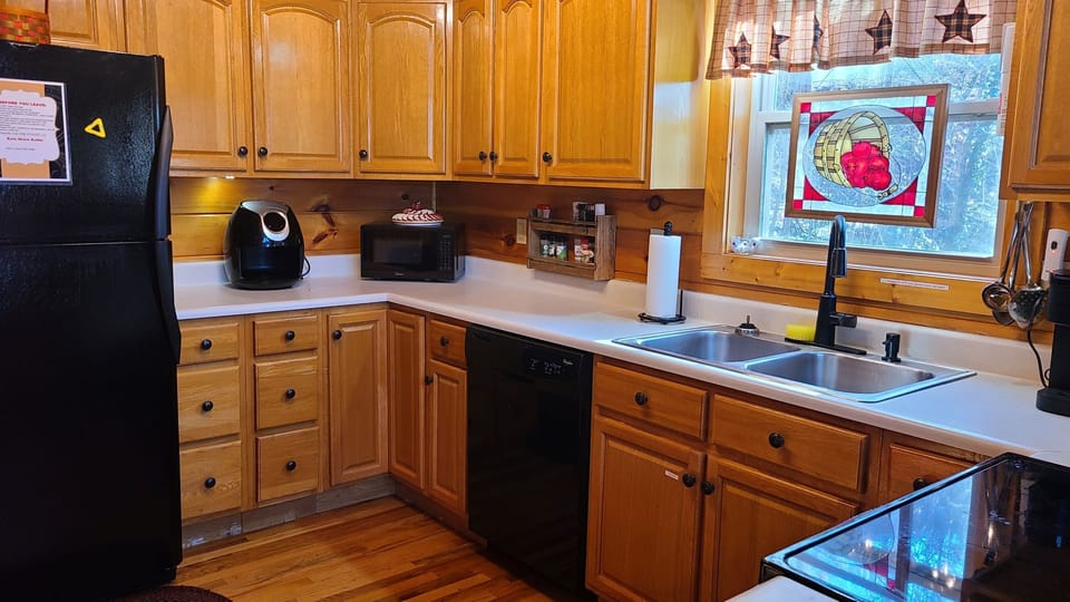 We provide a spice rack & spices, air fryer, blender, griddle, toaster and more