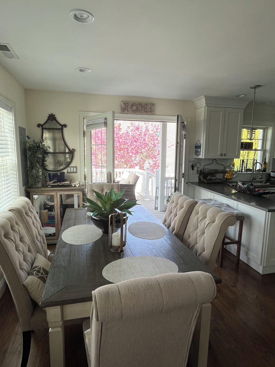 Just off from the kitchen is your own private Patio, seats 4-5