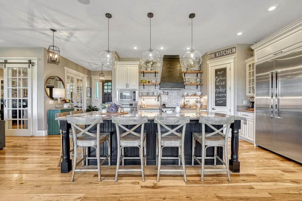 Kitchen area with walk in pantry