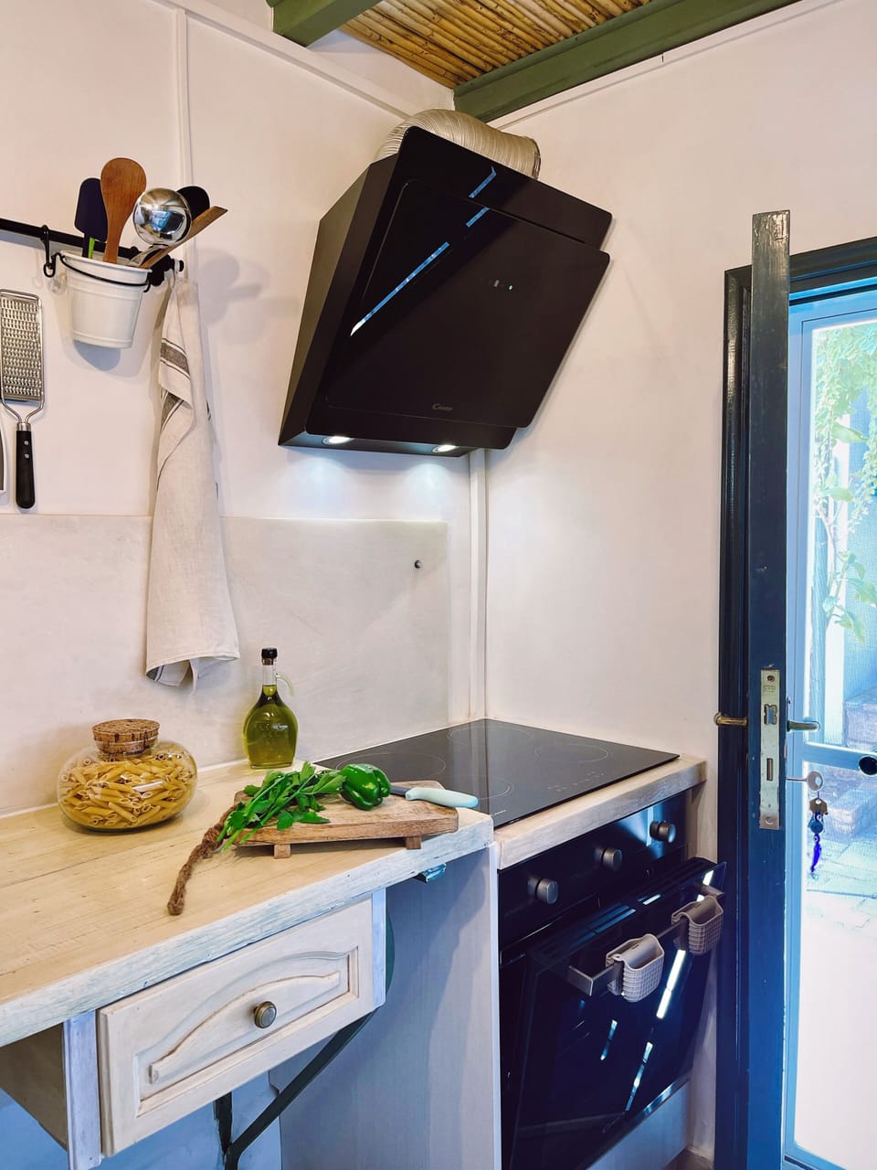 Fully functional kitchen for everyday cooking.