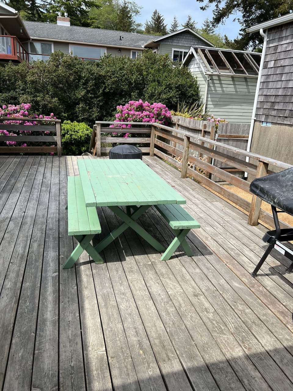 back porch includes: grill & picnic table