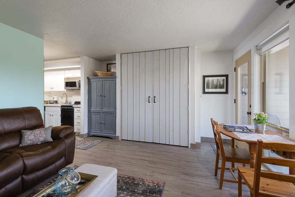 Murphy bed in the greatroom with new queen mattress!