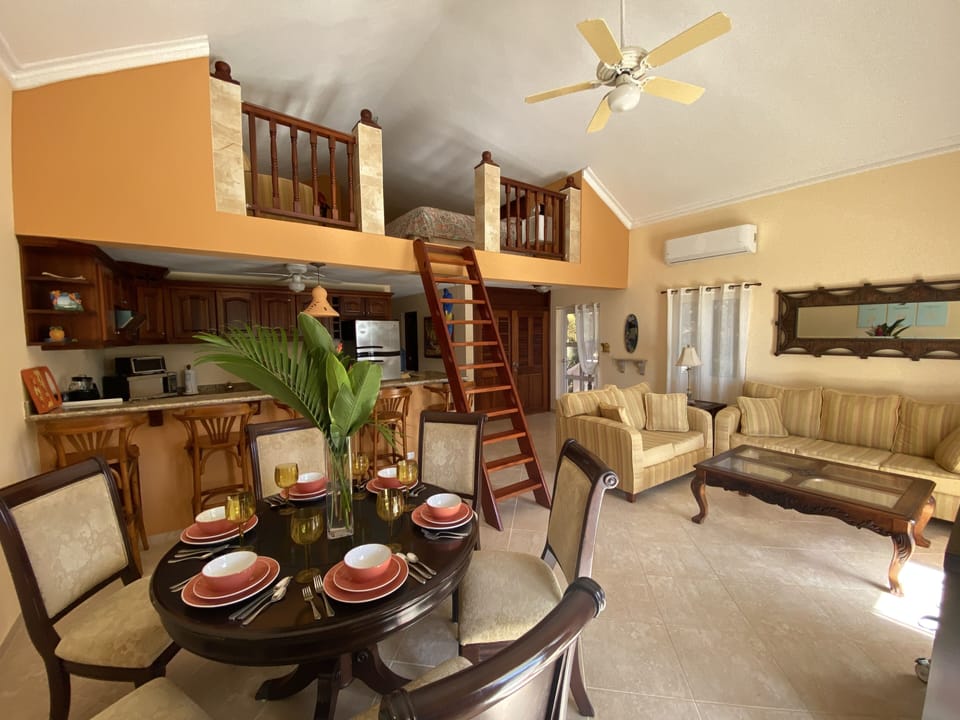 Dining room and living room